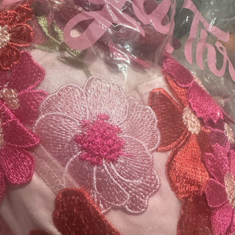 SUGAR THRILLZ 3D appliqué Pink Floral Mini Corset Dress - Picture 3 of 5